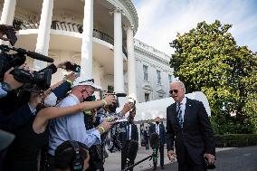 President Biden Departs White House for Weekend at Camp David