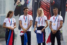 French Medalists of the Olympics Games at the Trocadero - Paris