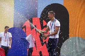 French Medalists of the Olympics Games at the Trocadero - Paris