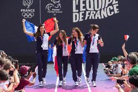 French Medalists of the Olympics Games at the Trocadero - Paris