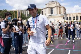 French Medalists of the Olympics Games at the Trocadero - Paris