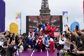 Team France Judo Medalists At Trocadero - Paris