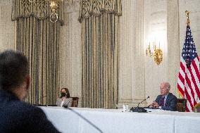 US President Joe Biden meets Latino community leaders