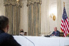US President Joe Biden meets Latino community leaders