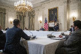 US President Joe Biden meets Latino community leaders