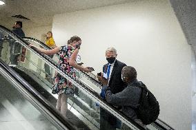 Senators vote at the US Capitol