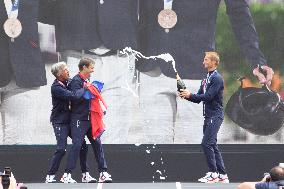 France Olympics Medalists At The Fan Zone Of The Trocadero - Paris