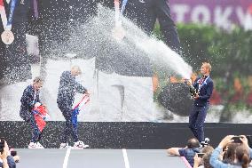 France Olympics Medalists At The Fan Zone Of The Trocadero - Paris