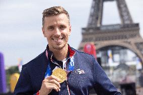 France Olympics Medalists At The Fan Zone Of The Trocadero - Paris