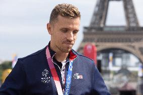 France Olympics Medalists At The Fan Zone Of The Trocadero - Paris