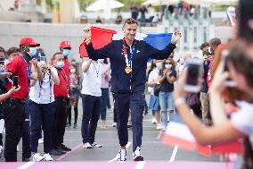 France Olympics Medalists At The Fan Zone Of The Trocadero - Paris
