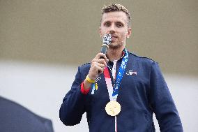 France Olympics Medalists At The Fan Zone Of The Trocadero - Paris