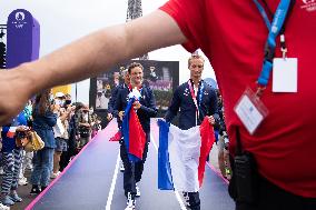 France Olympics Medalists At The Fan Zone Of The Trocadero - Paris