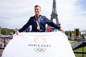 France Olympics Medalists At The Fan Zone Of The Trocadero - Paris