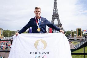 France Olympics Medalists At The Fan Zone Of The Trocadero - Paris