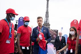 France Olympics Medalists At The Fan Zone Of The Trocadero - Paris