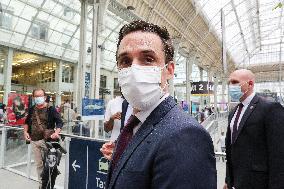 Minister JB Djebbari at Gare de Lyon as France extended health pass - Paris