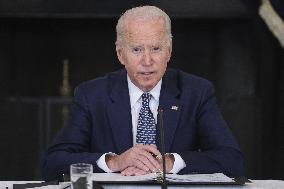 DC: President Biden participates in a briefing from the FEMA Administration, Homeland Security and Covid-19 response teams