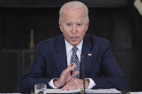 DC: President Biden participates in a briefing from the FEMA Administration, Homeland Security and Covid-19 response teams