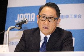 Chairman of the Japan Automobile Manufacturers Association (JAMA) Toyoda at a regular press conference