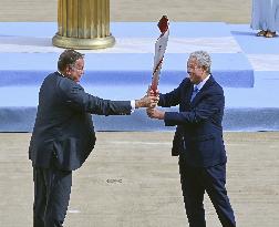 Olympic flame handover ceremony