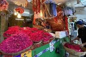 Selling Rose petals in Rajasthan