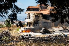 Site of Fuel Tank Explosion in Northern Lebanon - Akkar