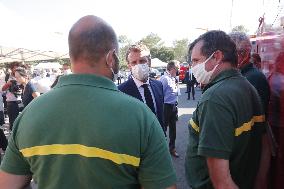 Macron Visits Wildfire-Affected Area - Le Luc