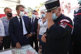 Macron Visits Wildfire-Affected Area - Le Luc