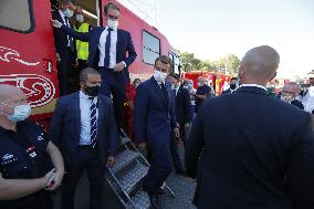 Macron Visits Wildfire-Affected Area - Le Luc