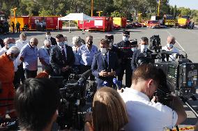 Macron Visits Wildfire-Affected Area - Le Luc