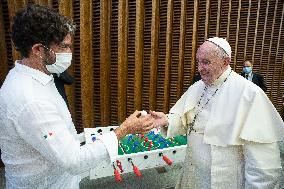 Pope Francis Plays Table Football - Vatican