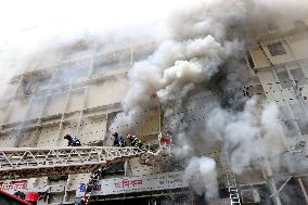 Fire at six-storey building in Dhaka - Bangladesh