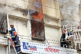 Fire at six-storey building in Dhaka - Bangladesh