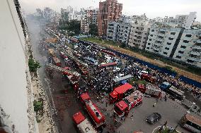 Fire at six-storey building in Dhaka - Bangladesh