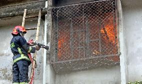 Fire at six-storey building in Dhaka - Bangladesh