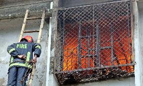 Fire at six-storey building in Dhaka - Bangladesh