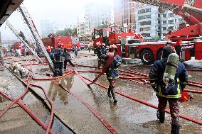 Fire at six-storey building in Dhaka - Bangladesh