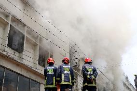 Fire at six-storey building in Dhaka - Bangladesh