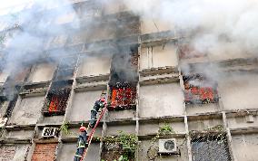 Fire at six-storey building in Dhaka - Bangladesh