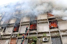 Fire at six-storey building in Dhaka - Bangladesh