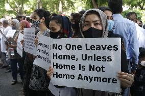 Afghan Refugees Living In Delhi Hold Protest