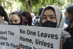 Afghan Refugees Living In Delhi Hold Protest