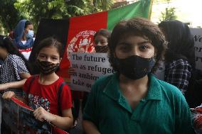 Afghan Refugees Living In Delhi Hold Protest