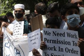 Afghan Refugees Living In Delhi Hold Protest