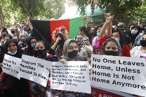 Afghan Refugees Living In Delhi Hold Protest