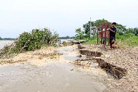 Flooding Caused By Heavy Rains Erode Bank River - Bangladesh