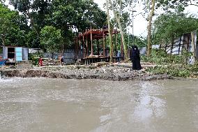 Flooding Caused By Heavy Rains Erode Bank River - Bangladesh