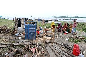 Flooding Caused By Heavy Rains Erode Bank River - Bangladesh