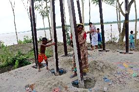 Flooding Caused By Heavy Rains Erode Bank River - Bangladesh